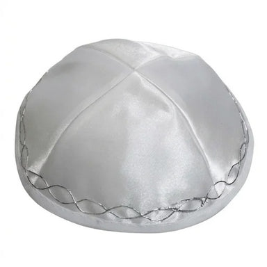 White Satin Kippah 19 cm- Ornaments