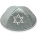 Velvet Kippah with Embroidery Size 4- Light Green
