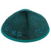 Velvet Kippah with Embroidery Size 4 - Silver, Blue, Turquoise