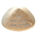 Velvet Kippah with Embroidery Size 4 - Silver, Beige