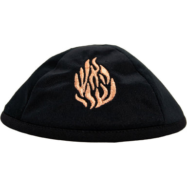 Velvet Kippah with Embroidery Size 4 - Gold, Blue