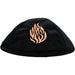 Velvet Kippah with Embroidery Size 4 - Gold, Blue
