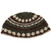 Frik Kippah 23 cm- Beige-brown-olive Green Striped Design