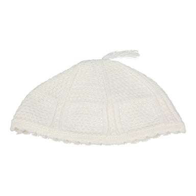 Fabric Nachman Kippah 19.5 cm- White