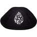 Black Ultra Suede Kippah 19 cm with Pin Spot