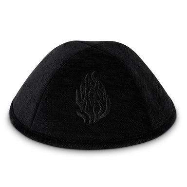 Fabric Kippah "Art-man" with Embroidery Size 4- Black