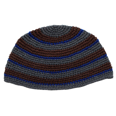 Frik Kippah 26 cm- Gray and Brown Stripes