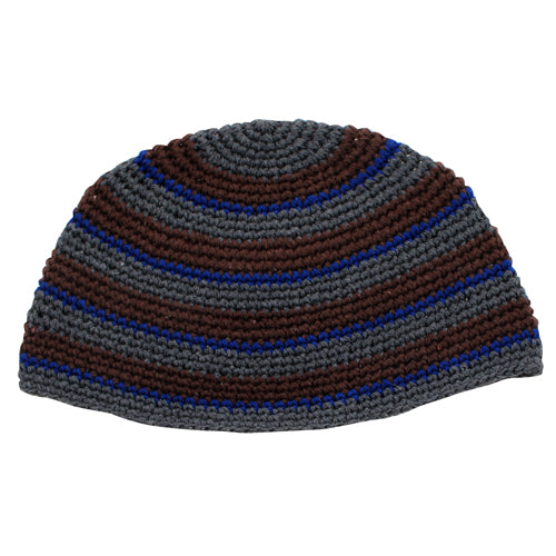 Frik Kippah 26 cm- Gray and Brown Stripes