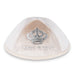 Velvet Kippah "Art-man" with Embossed Letters Size 4- Off White - Gold