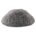 Linen Kippah 17cm- with Pin Spot- Dark Gray
