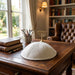 Linen Kippah 17cm- with Pin Spot- White