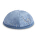 Velvet Kippah with Embroidery Size 3- Light Blue