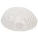 Knitted Kippah 20 cm- Plain White - 12 pcs