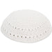 Knitted Kippah 19 cm- White with Holes - 12 pcs