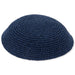 Knitted Kippah 17 cm- Plain Dark Blue - 12 pcs