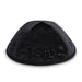 Velvet Kippah with Embroidery Size 4- Black