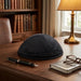 Velvet Kippah with Embroidery Size 4- Black