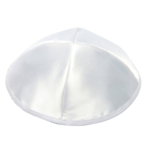 White Satin Kippah 18 cm