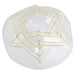 Satin Kippah 19 cm with Magen David - Gold