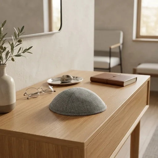 Elegant Fabric Kippah, 19 cm