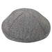 Elegant Gray Fabric Kippah, 17 cm - Dark Gray