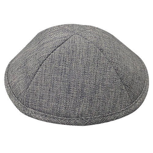 Elegant Gray Fabric Kippah, 19 cm - Dark Gray