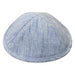 Elegant Fabric Kippah, 17 cm - White, Blue
