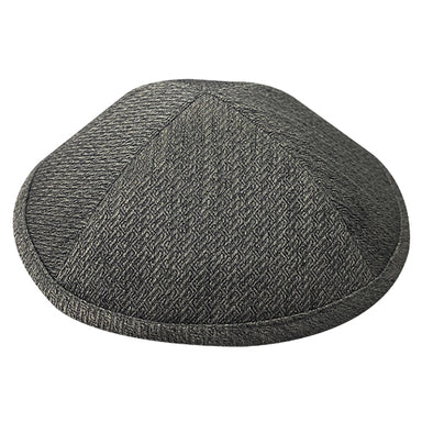 Elegant Gray Fabric Kippah, 17 cm - Dark Gray