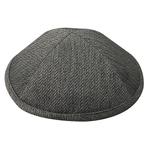 Elegant Gray Fabric Kippah, 17 cm - Dark Gray