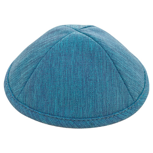 Elegant Fabric Kippah, 19 cm - Blue, Turquoise