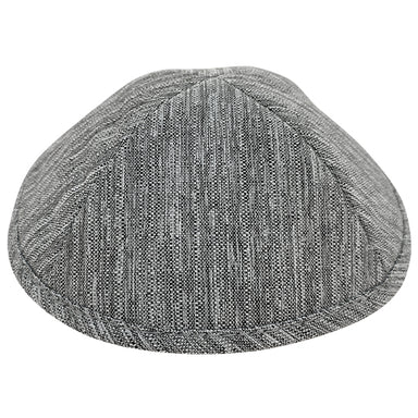 Elegant Fabric Kippah, 19 cm - White, Gray