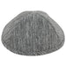 Elegant Fabric Kippah, 19 cm - White, Gray