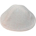 Elegant Fabric Kippah, 17 cm - White, Pink
