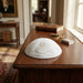 White Ultra Suede Kippah 19 cm with Pin Spot - Gold