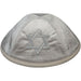 Velvet Kippah with Embroidery Size 4- Pearl