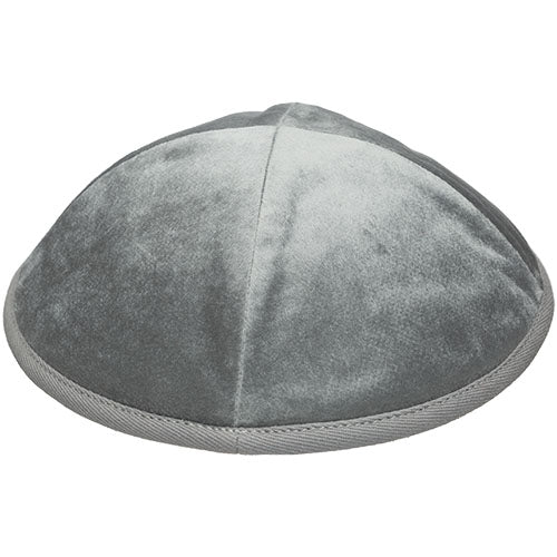 Velvet Kippah 17 cm- Gray