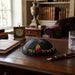 Black Terylene Kippah 18cm- "Nachman" - with Embroidery