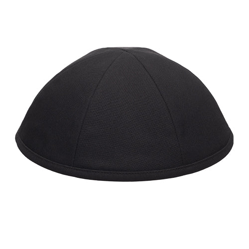 Black Terylene Kippah Size 6, Six Parts