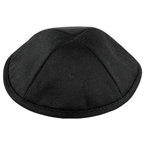 Fabric Kippah Size 3, 18 cm- Glossy Black - Matte