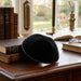 Velvet Plush Black Kippah 4 Parts, 20 cm Size 4 with Rim