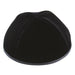 Velvet Plush Black Kippah 4 Parts, 20 cm Size 4 with Rim