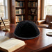 Velvet Plush Black Kippah 4 Parts, 24 cm Size 8 with Rim