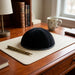Velvet Plush Black Kippah 6 Parts, 24 cm Size 8 with Rim