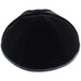 Velvet Plush Black Kippah 6 Parts, 24 cm Size 8 with Rim
