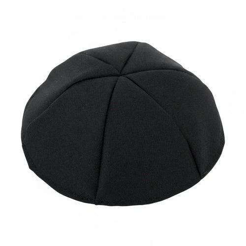 Black Terylene Kippah 22cm- #5, Six Parts