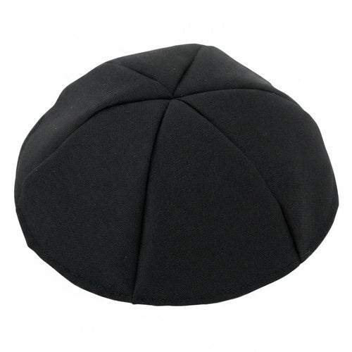 Black Terylene Kippah 23cm- #6, Six Parts