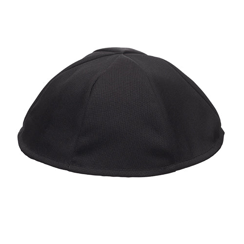 Black Terylene Kippah 25cm- #8, Six Parts