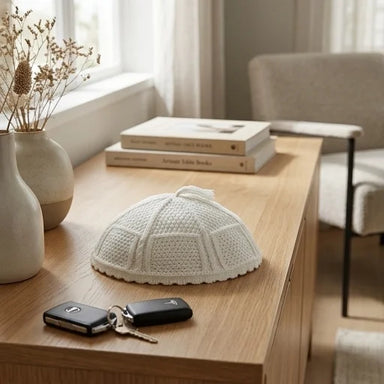 Nachman Kippah White 24 cm