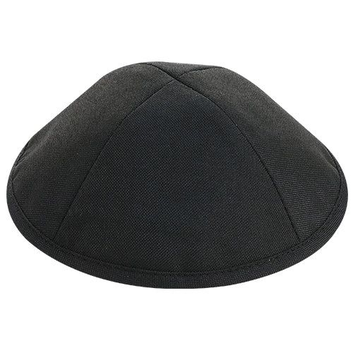 Linen Elegant Kippah Black Size 2 17.5cm