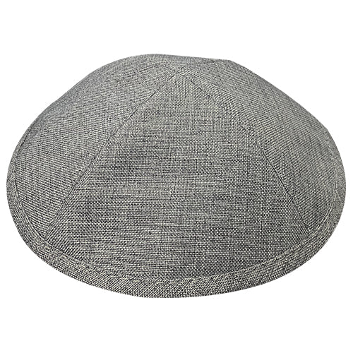 Linen Elegant Kippah Dark Gray Size 2 17.5cm